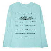 "Edgy Elegance: Diamond Supply Co. Barbed Wire Graphic Long Sleeve Seafoam Green T-Shirt"
